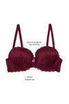 Zivame All That Lace Gentle Pushup Bra- Burgundy — thumbnail 7