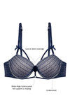 Zivame Cuppa Contrast Strappy Neckline Gentle Pushup Bra- Blue — thumbnail 5