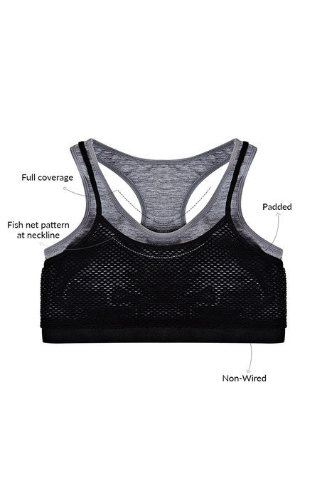 Zivame Made To Layer Double Layered Non Wired Full Coverage Bralette -Grey — image 5