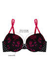 Zivame Push Up Wired Low Coverage Bra-Black Pink — thumbnail 4