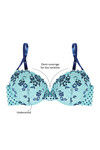 Zivame Push Up Wired Low Coverage Bra-Blue Black — thumbnail 6