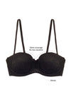 Zivame All Lace Padded Strapless Bra-Black — thumbnail 6