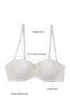 Zivame All Lace Padded Strapless Bra-Ivory — thumbnail 6