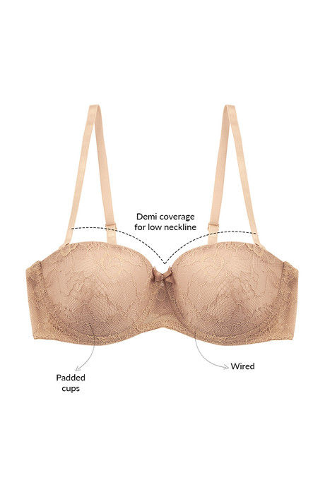 Zivame All Lace Padded Strapless Bra-Skin — image 8