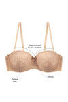Zivame All Lace Padded Strapless Bra-Skin — thumbnail 8