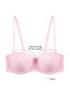 Zivame All Lace Padded Strapless Bra-Pink — thumbnail 7