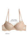 Zivame All That Lace Explosive Pushup Mutliway Demi Bra- Beige — thumbnail 6
