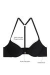 Zivame Laser Wings Padded Wired Low Coverage T-Shirt Bra-Black — thumbnail 5