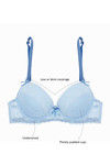 Zivame All That Lace Padded Wired Low Coverage Bra-Blue — thumbnail 5