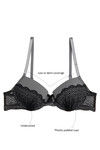 Zivame All That Lace Padded Wired Low Coverage Bra-Grey — thumbnail 5