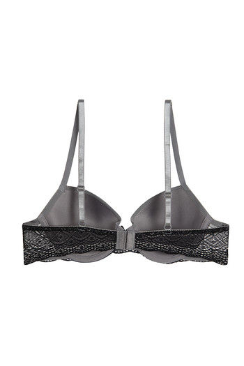 Buy Zivame All That Lace Padded Wired Low Coverage Bra-Grey at Rs.517 ...