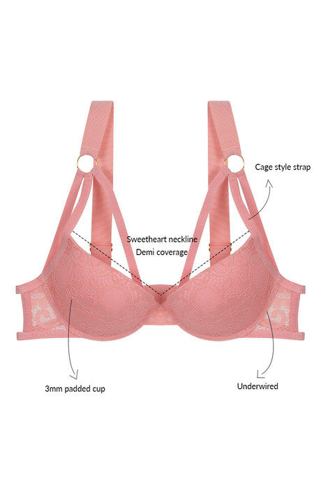 Zivame Summer Bounty Padded Wired Low Coverage Bra-Coral — image 5