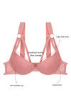 Zivame Summer Bounty Padded Wired Low Coverage Bra-Coral — thumbnail 5