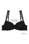 Zivame All That Lace Padded Wired Low Coverage T-Shirt Bra-Black — thumbnail 5
