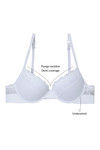 Zivame Laser Wings Push Up Wired Low Coverage Bra-White — thumbnail 5