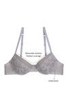 Zivame Luxe Lace Padded Wired Medium Coverage Lace Bra-White — thumbnail 4