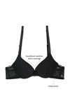 Zivame Luxe Lace Push Up Wired Low Coverage T-Shirt Bra-Black — thumbnail 5