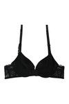 Zivame Luxe Lace Push Up Wired Low Coverage T-Shirt Bra-Black — thumbnail 6