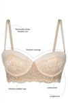 Zivame Floral Lace Longline Strapless Bra- Beige — thumbnail 7