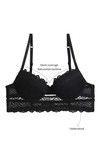 Zivame All That Lace Push Up Wired Low Coverage Bra-Black — thumbnail 6