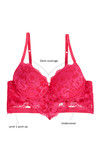 Zivame All That Lace Push Up Wired Low Coverage Bra-Fuchsia — thumbnail 5