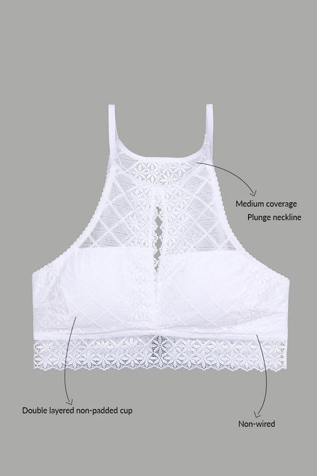 Zivame Double Layered Non Wired Medium Coverage Bralette -White — image 7