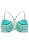 Zivame Watch Your Back Floral Lace Padded Front Open Bra- Green — thumbnail 7