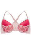 Zivame Watch Your Back Floral Lace Padded Front Open Bra- Pink — thumbnail 6