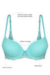Zivame Pretty Back Push Up Wired Medium Coverage T-Shirt Bra-Turquoise — thumbnail 6