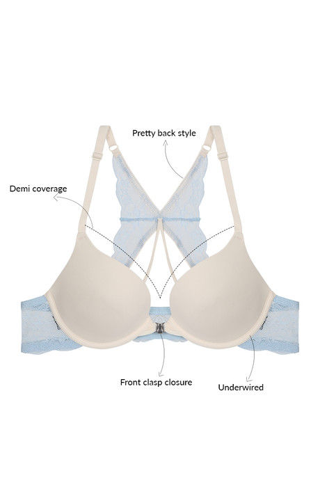 Zivame Pretty Back Push Up Wired Low Coverage T-Shirt Bra-Ivory — image 5