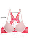 Zivame Pretty Back Push Up Wired Low Coverage T-Shirt Bra-Pink — thumbnail 6