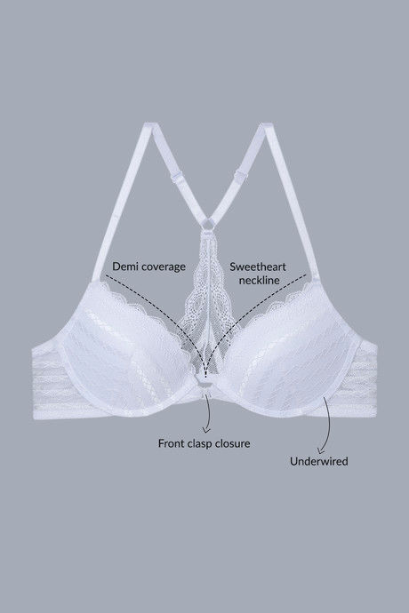 Zivame Aztec Push Up Wired Low Coverage Bra-White — image 6