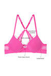 Zivame Pretty Back Push Up Wired Low Coverage T-Shirt Bra-Pink — thumbnail 6