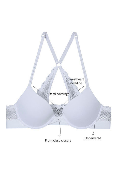 Zivame Pretty Back Push Up Wired Low Coverage T-Shirt Bra-White — image 5
