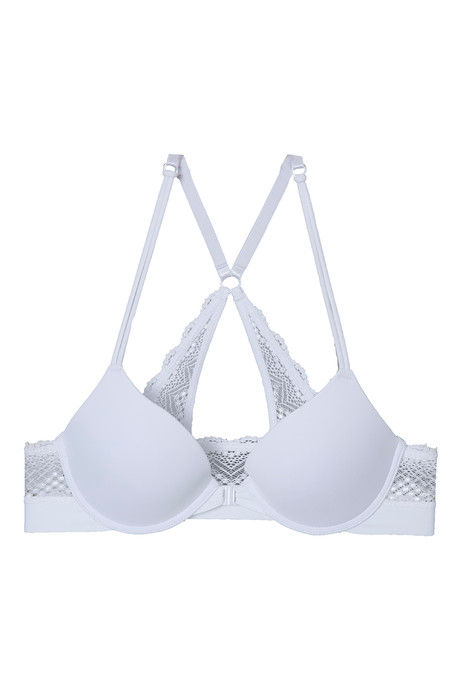 Zivame Pretty Back Push Up Wired Low Coverage T-Shirt Bra-White — image 6
