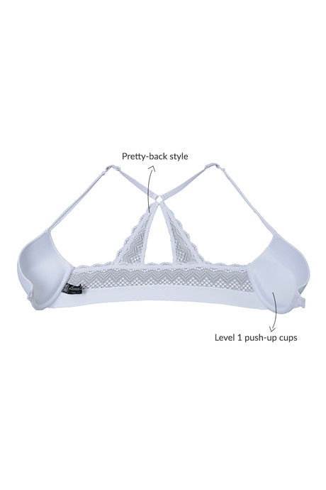 Zivame Pretty Back Push Up Wired Low Coverage T-Shirt Bra-White — image 7
