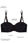 Zivame Laser Wings Smooth Gentle Lift Pushup Strapless Bra- Black — thumbnail 7