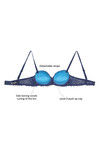 Zivame Cuppa Contrast Push Up Wired Low Coverage Bra-Navy — thumbnail 12