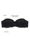 Zivame All That Lace Moderate Lift Strapless Wired Bra- Black — thumbnail 7