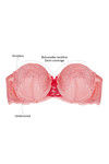 Zivame All That Lace Push Up Wired Low Coverage Strapless Bra-Pink — thumbnail 8