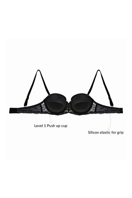 Zivame All That Lace Push Up Wired Low Coverage Strapless Bra-Black — image 9