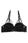 Zivame Luxe Lace Push Up Wired Low Coverage T-Shirt Bra-Black — thumbnail 7