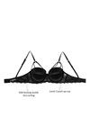 Zivame Luxe Lace Push Up Wired Low Coverage T-Shirt Bra-Black — thumbnail 8