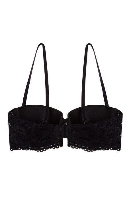 Zivame Luxe Lace Push Up Wired Low Coverage Strapless Bra-Black — image 9