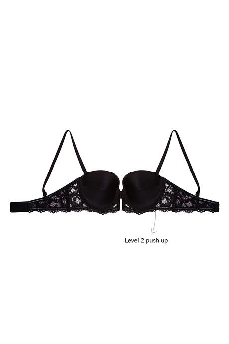 Zivame Luxe Lace Push Up Wired Low Coverage Strapless Bra-Black — image 10
