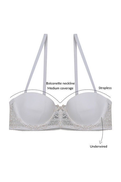 Zivame Luxe Lace Push Up Wired Medium Coverage T-Shirt Bra-White — image 9