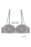 Zivame Luxe Lace Padded Wired Medium Coverage Strapless Bra-White — thumbnail 9
