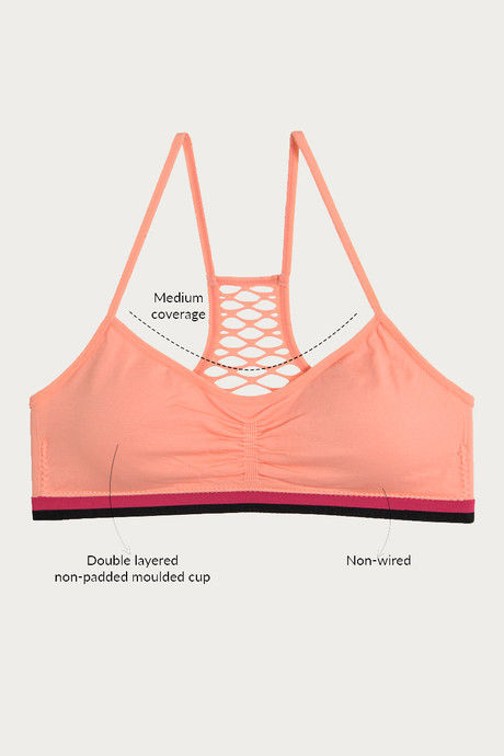 

Zivame Watch Your Stylized Racerback Bralette Peach, Oranges