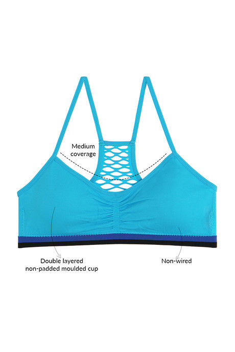 

Zivame Watch Your Stylized Racerback Bralette Blue, Blues