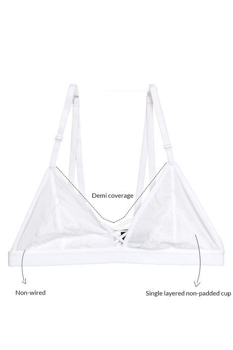 Zivame Single Layered Non Wired Low Coverage Bralette -White — image 6